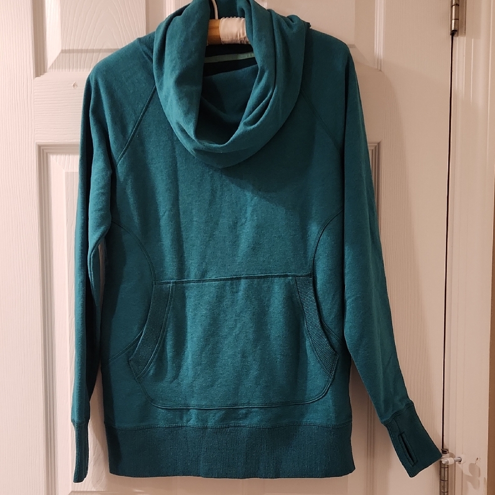 Women's L.L. Bean Green Cowl Neck Sweater Soft Knit Turtleneck Size S